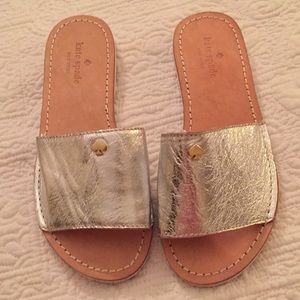 Kate Spade silver slide sandals 5M